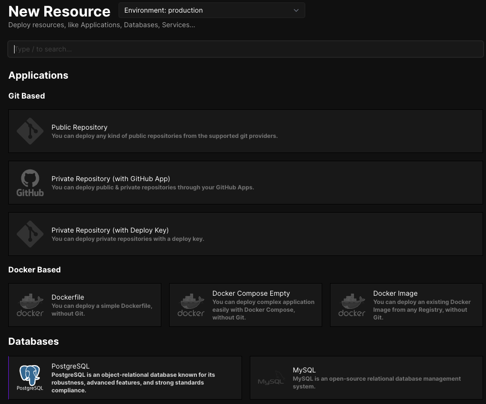 New PostgreSQL instance as a resource to a project